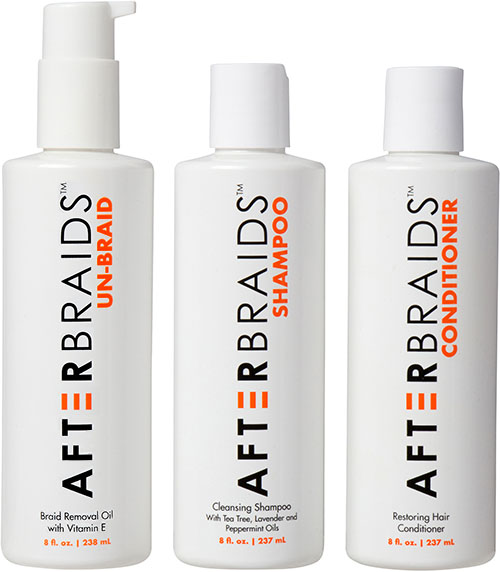 AfterBraids™ Set includes Un-Braid, Shampoo and Conditioner